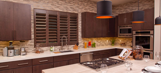 Ovation shutters in a kitchen